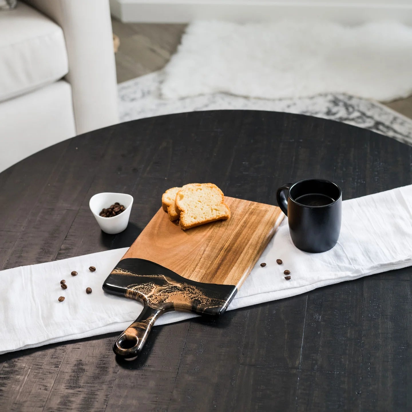 Medium Acacia Cheese Boards in Black Ember