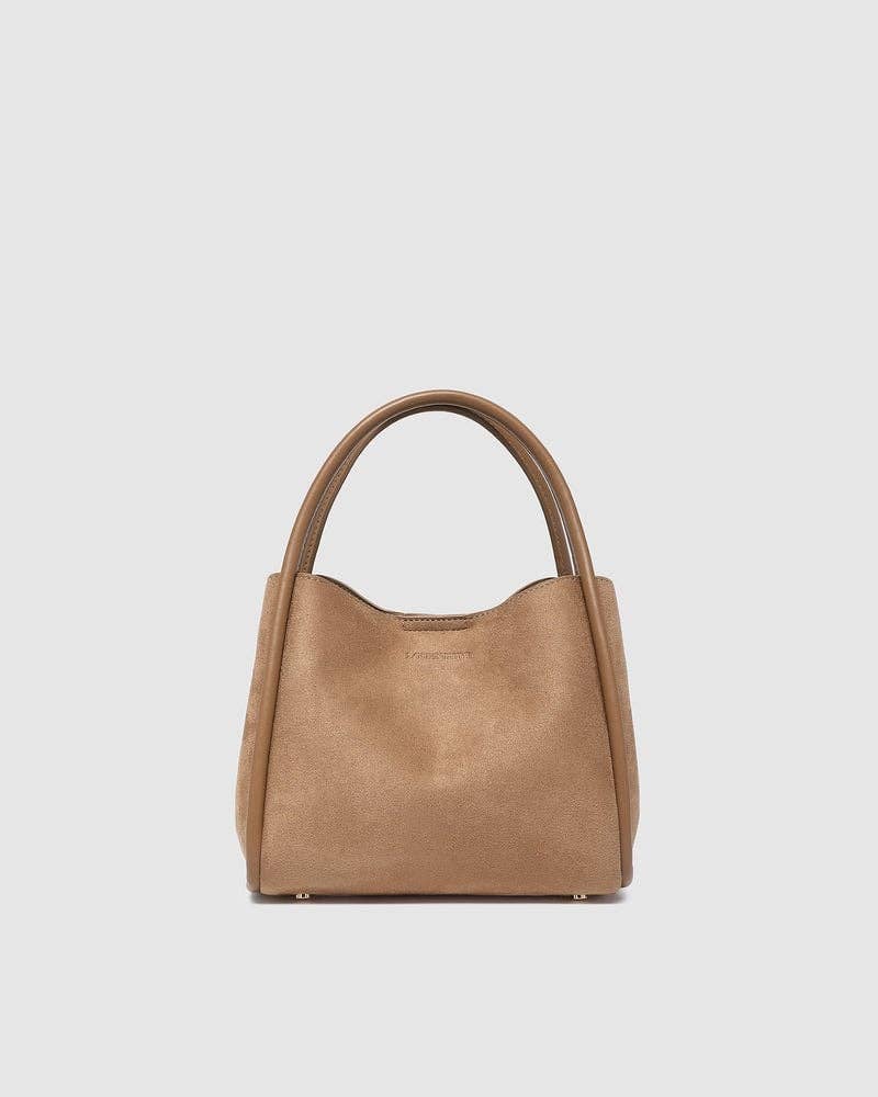 Steffie Suede Mini Tote Bag in Honey