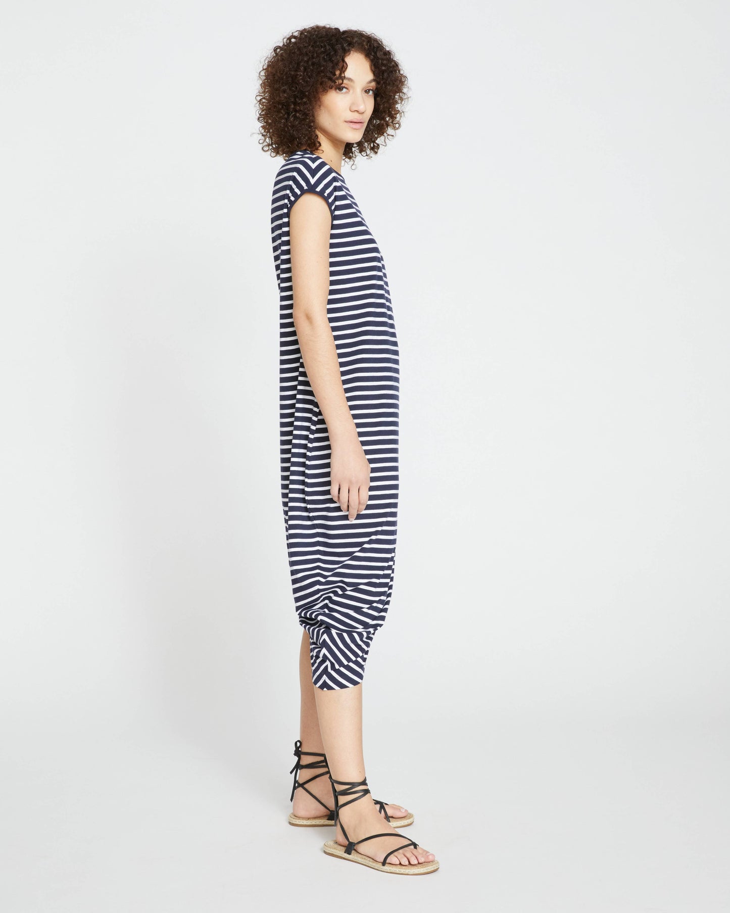 Iconic Geneva Dress in Midnight/White Stripe