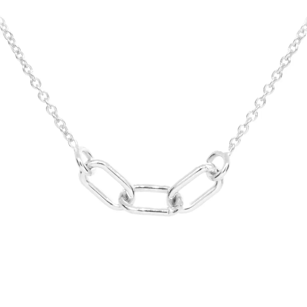 Three Link Necklace in Silver