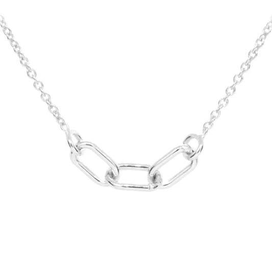 Three Link Necklace in Silver