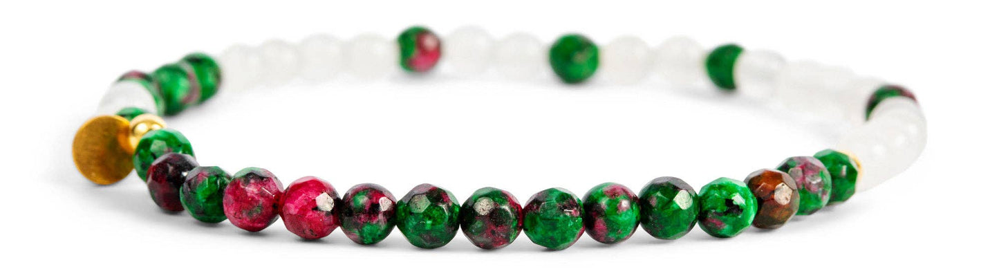 Morse Code Bracelet | LUCKY: Zoisite & Cloudy Glass