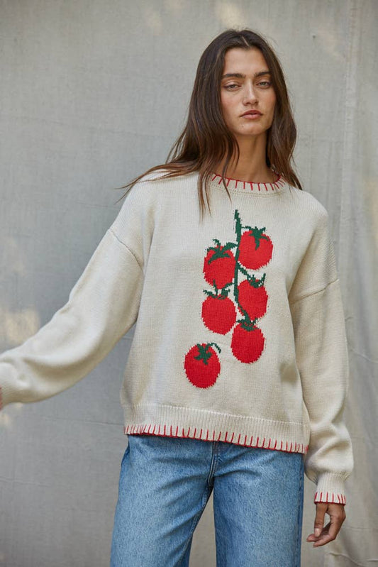 Tomato Jacquard Sweater