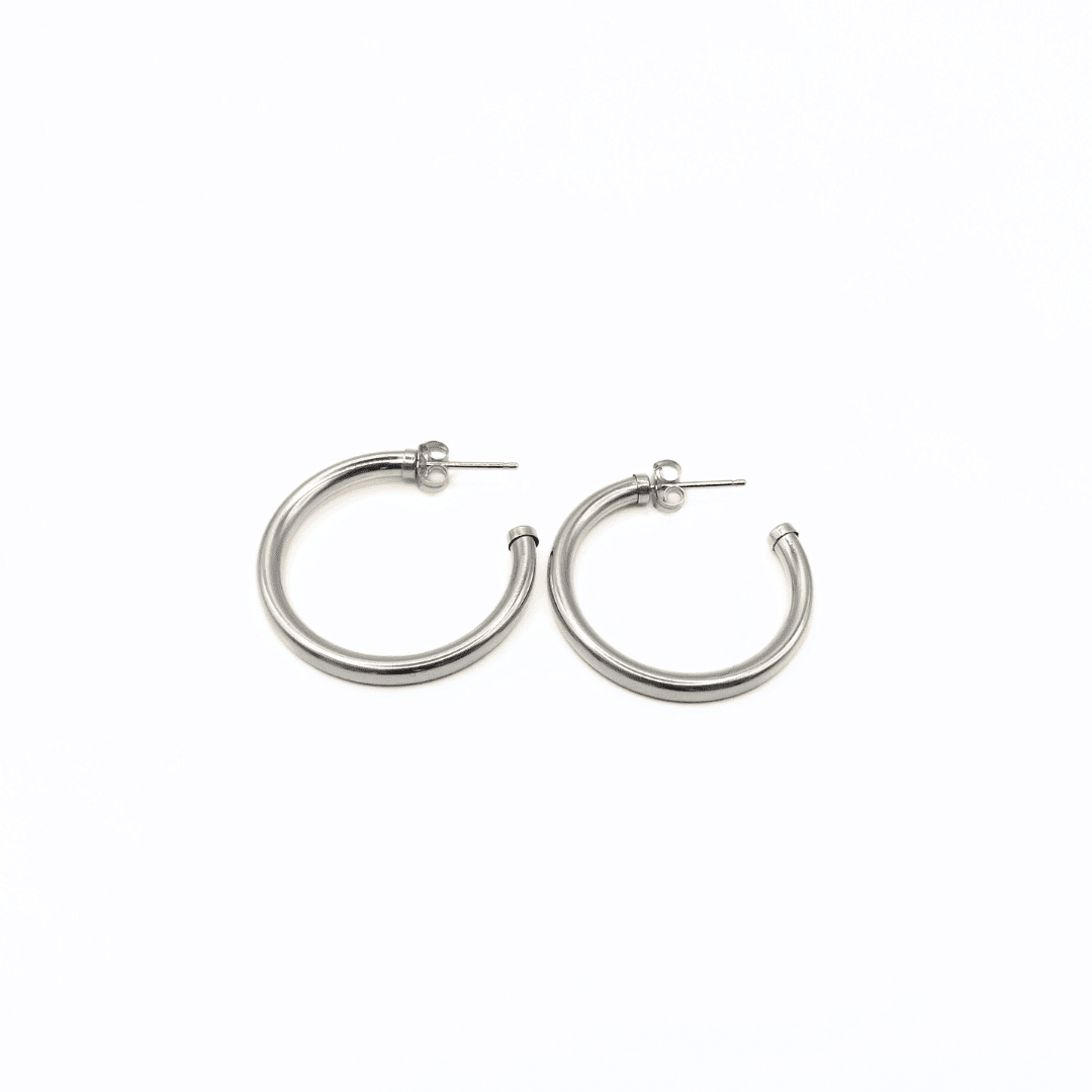 Paris Hoops in Silver (34mm)