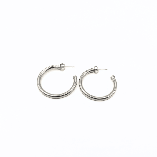 Paris Hoops in Silver (34mm)