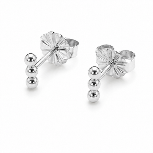3 Dot Stud Earrings in Sterling Silver