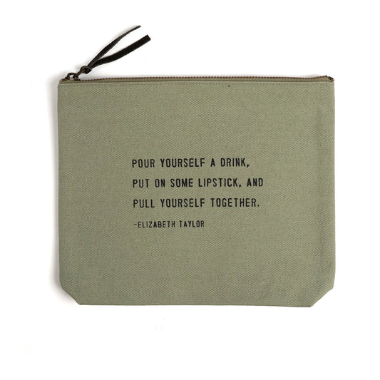 Canvas Zip Bag: Pull Yourself Together (Elizabeth Taylor) - Mint