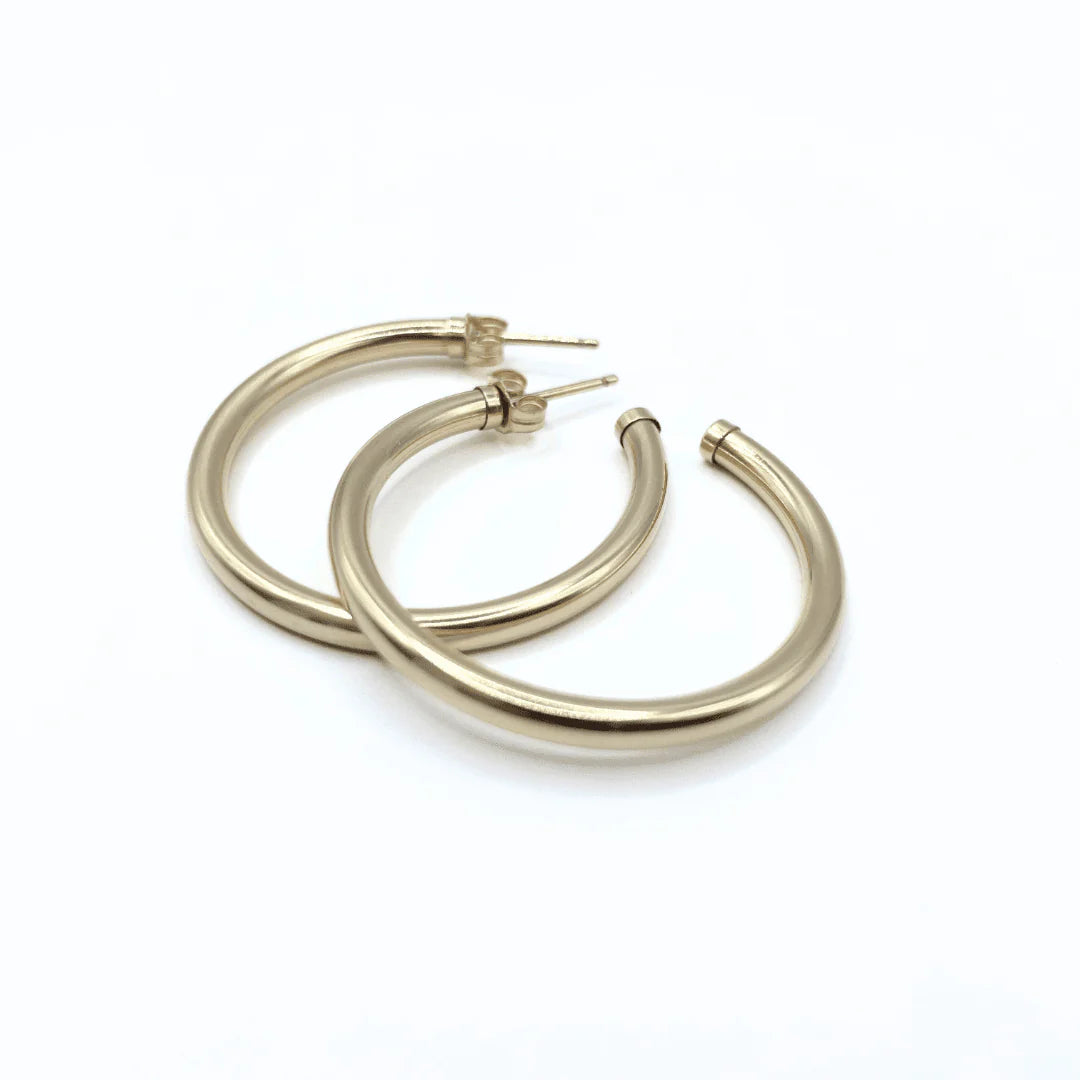 Paris 14K Gold-Filled Post Hoop Earrings - 42mm