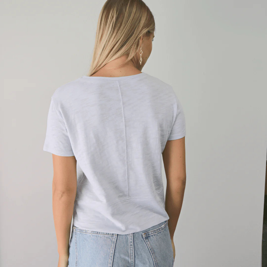 Celia Perfect Length Short Sleeve Tee in Arctic Blue