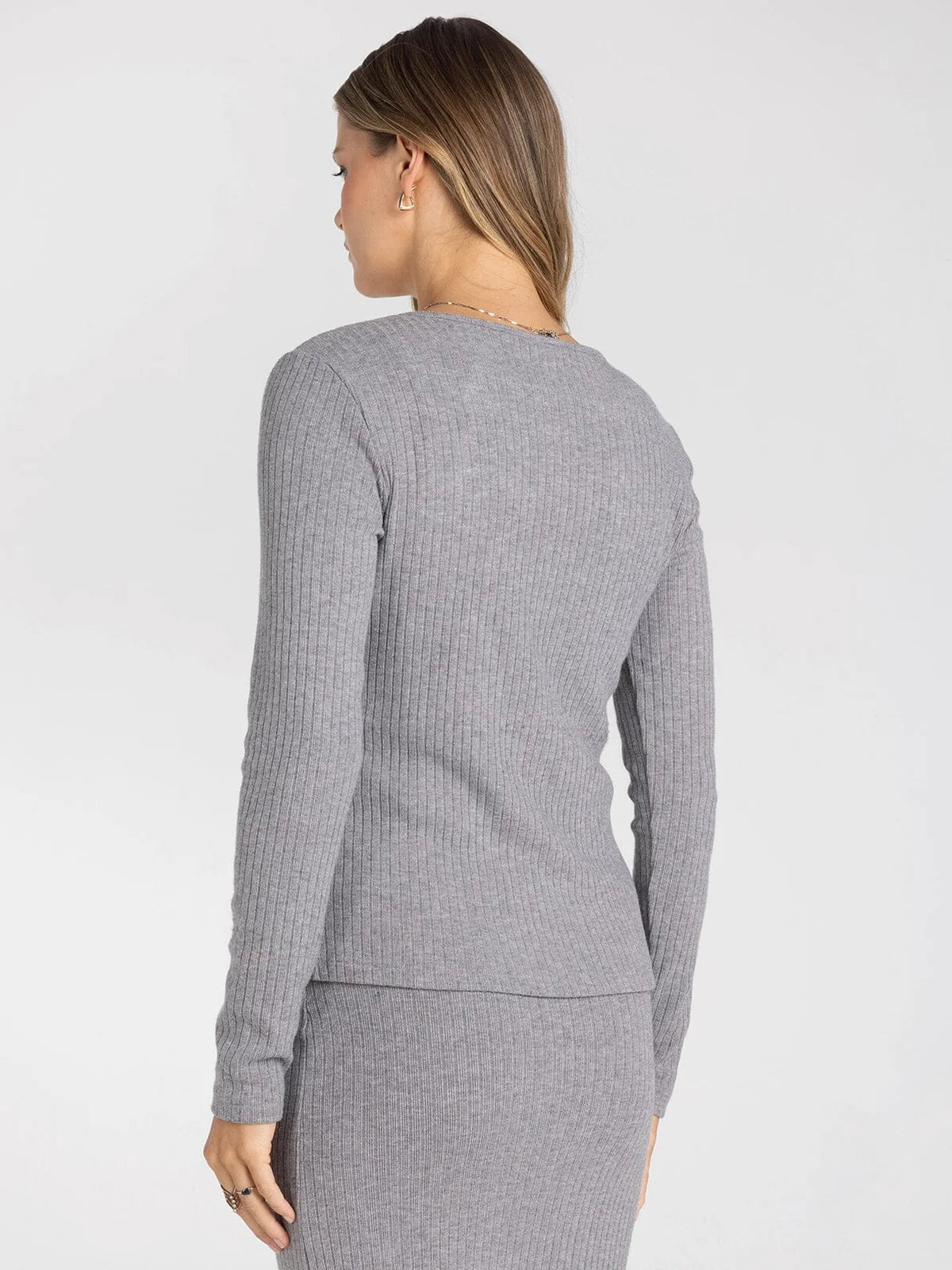 Everly Top in Heather Grey