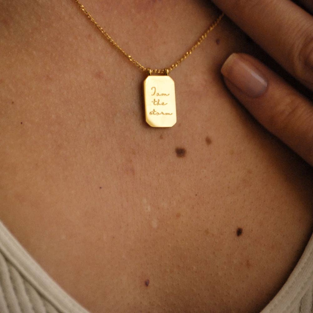 I Am The Storm Necklace in Gold