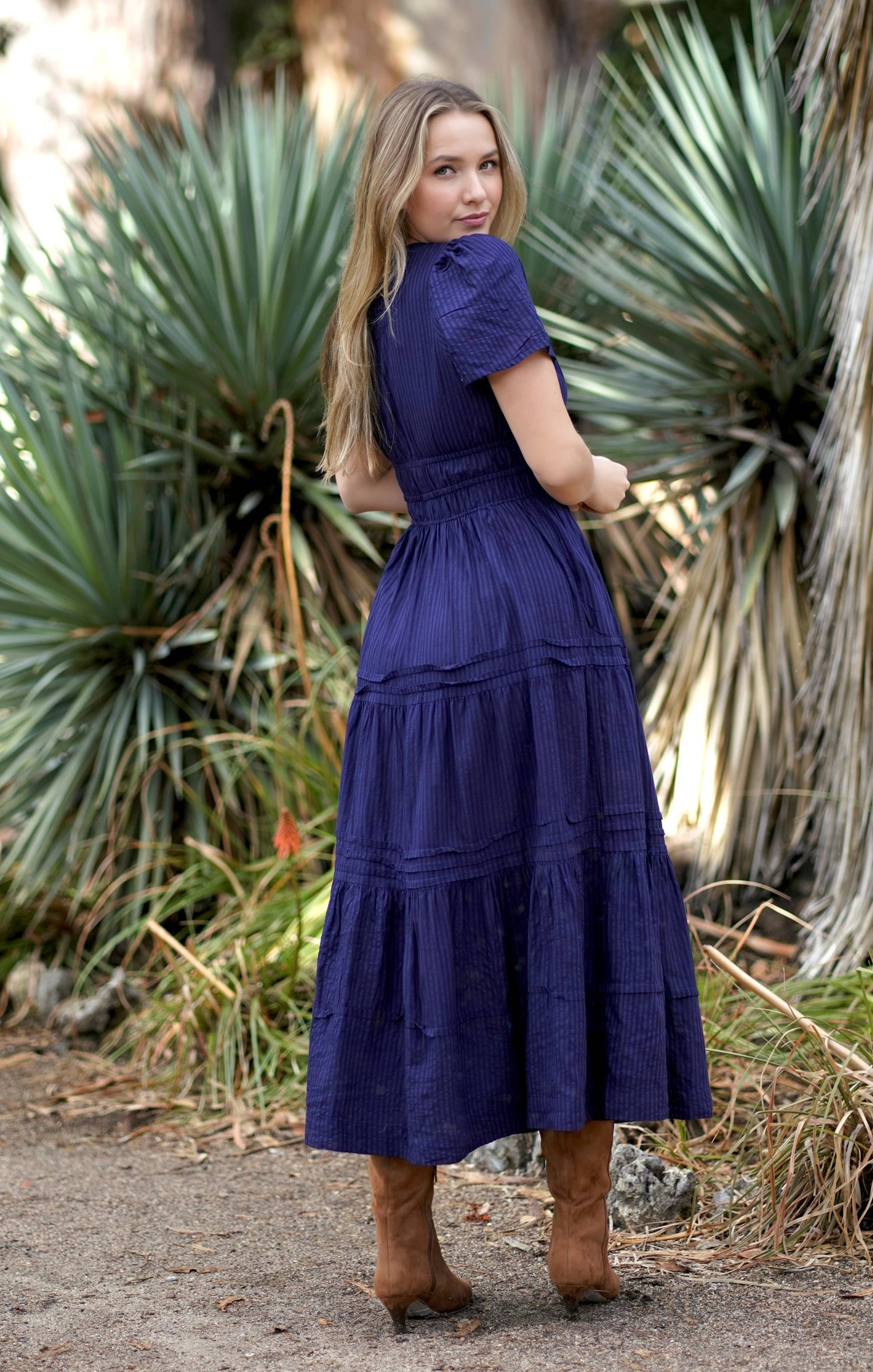 Suri Solid Maxi Dress in Navy