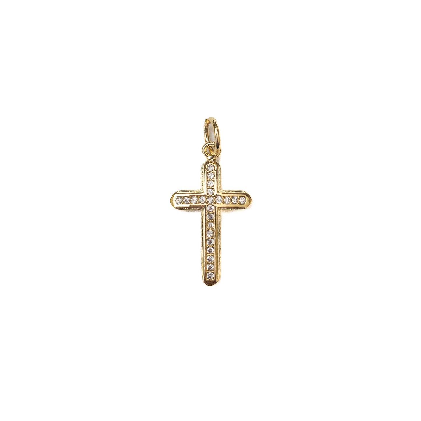 Large CZ Cross Charm