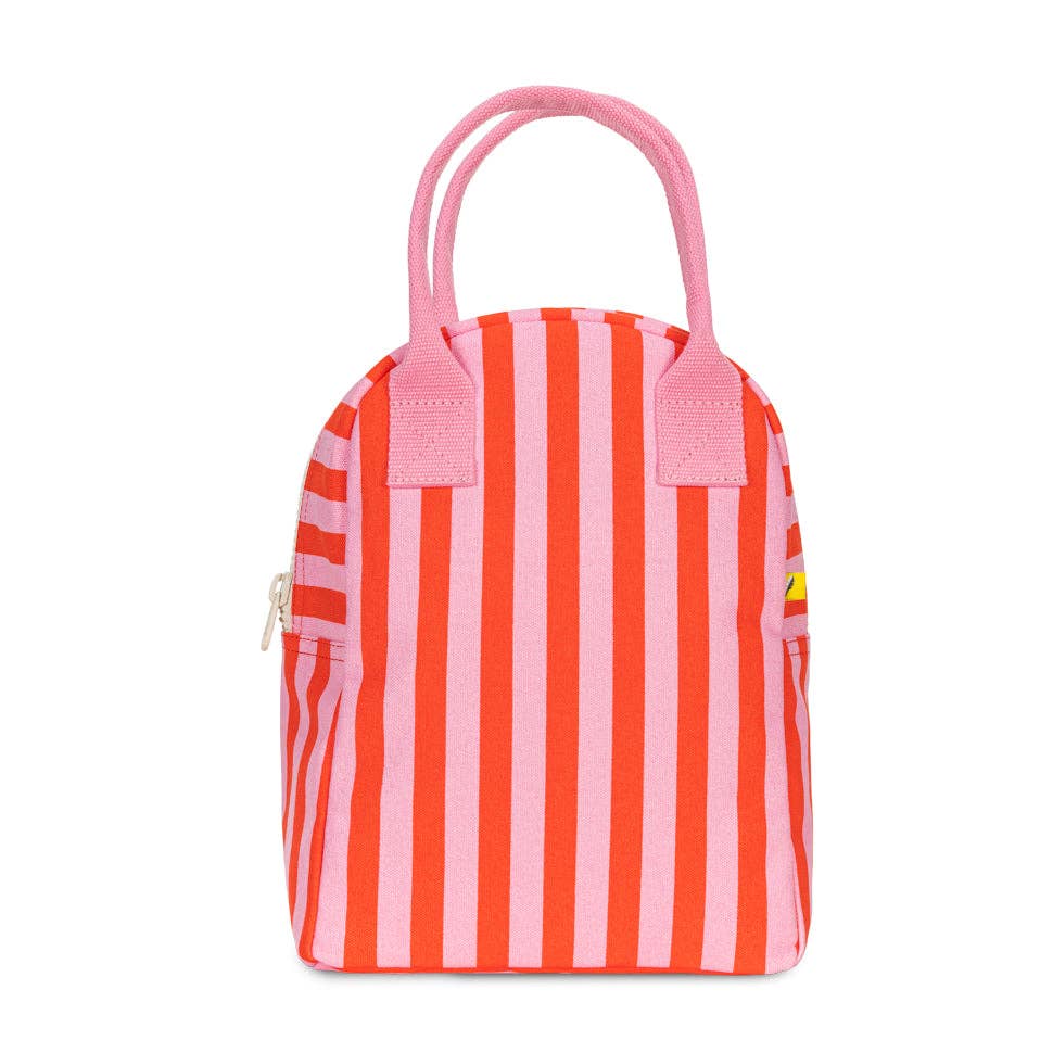 Zipper Lunch Bag - Awning Stripe Pink