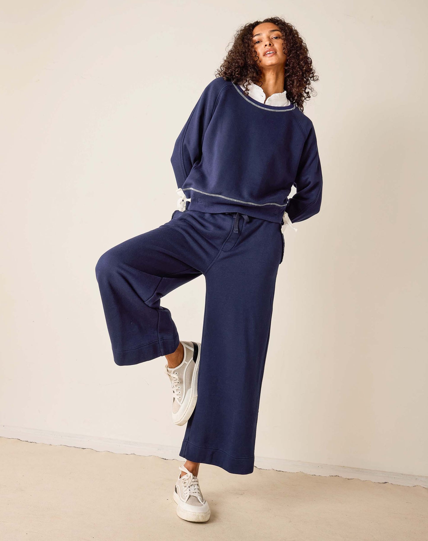 Frenchie Wide Leg Pants in Cadet Blue
