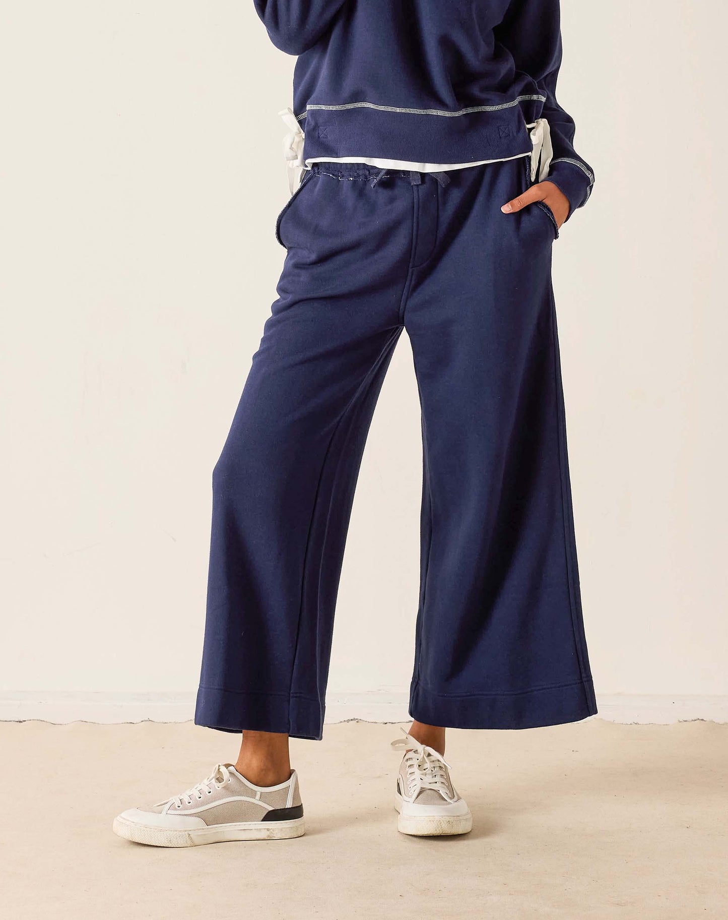 Frenchie Wide Leg Pants in Cadet Blue