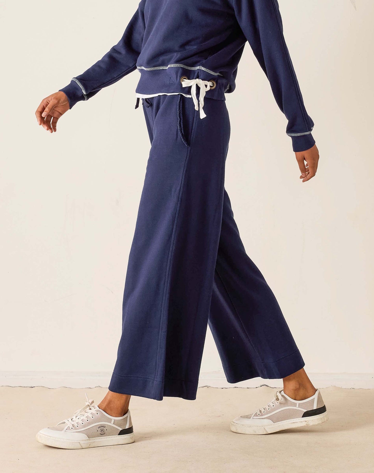 Frenchie Wide Leg Pants in Cadet Blue