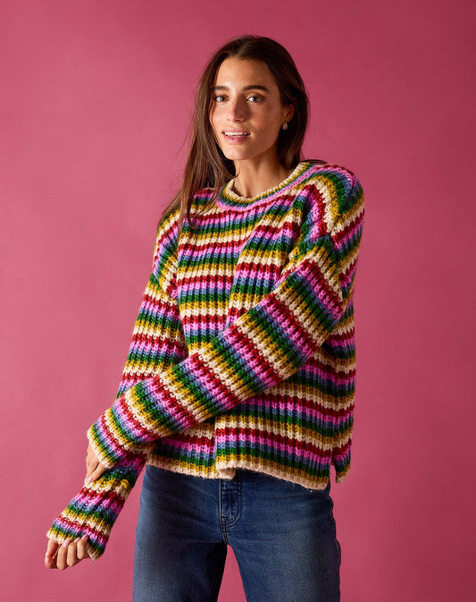 Golden Days Stripe Sweater in Multi Stripe