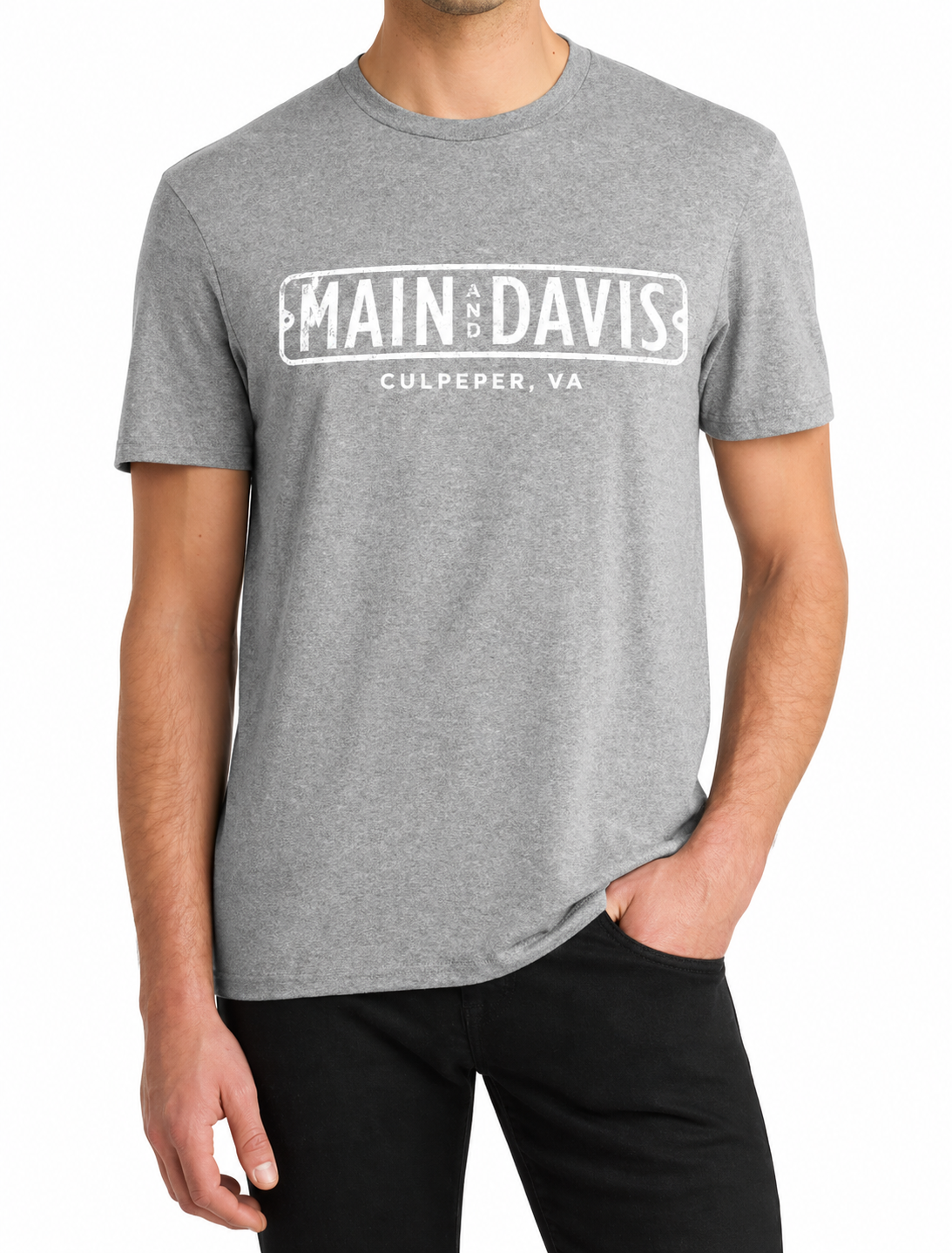 Main & Davis T-Shirt in Light Heather Grey