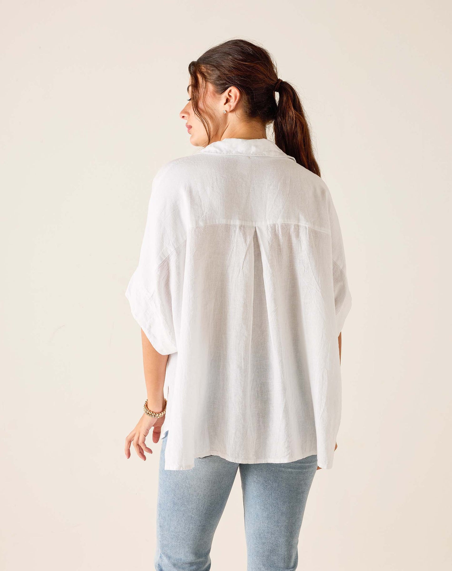 Hermosa Collared Top in White