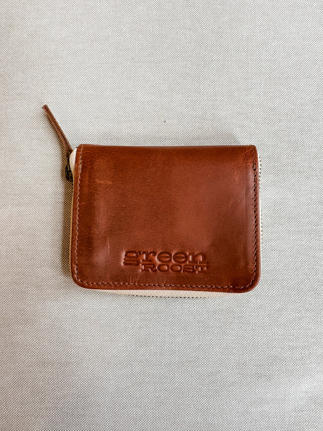 Compact Zipper Wallet in Chestnut (India Collection)