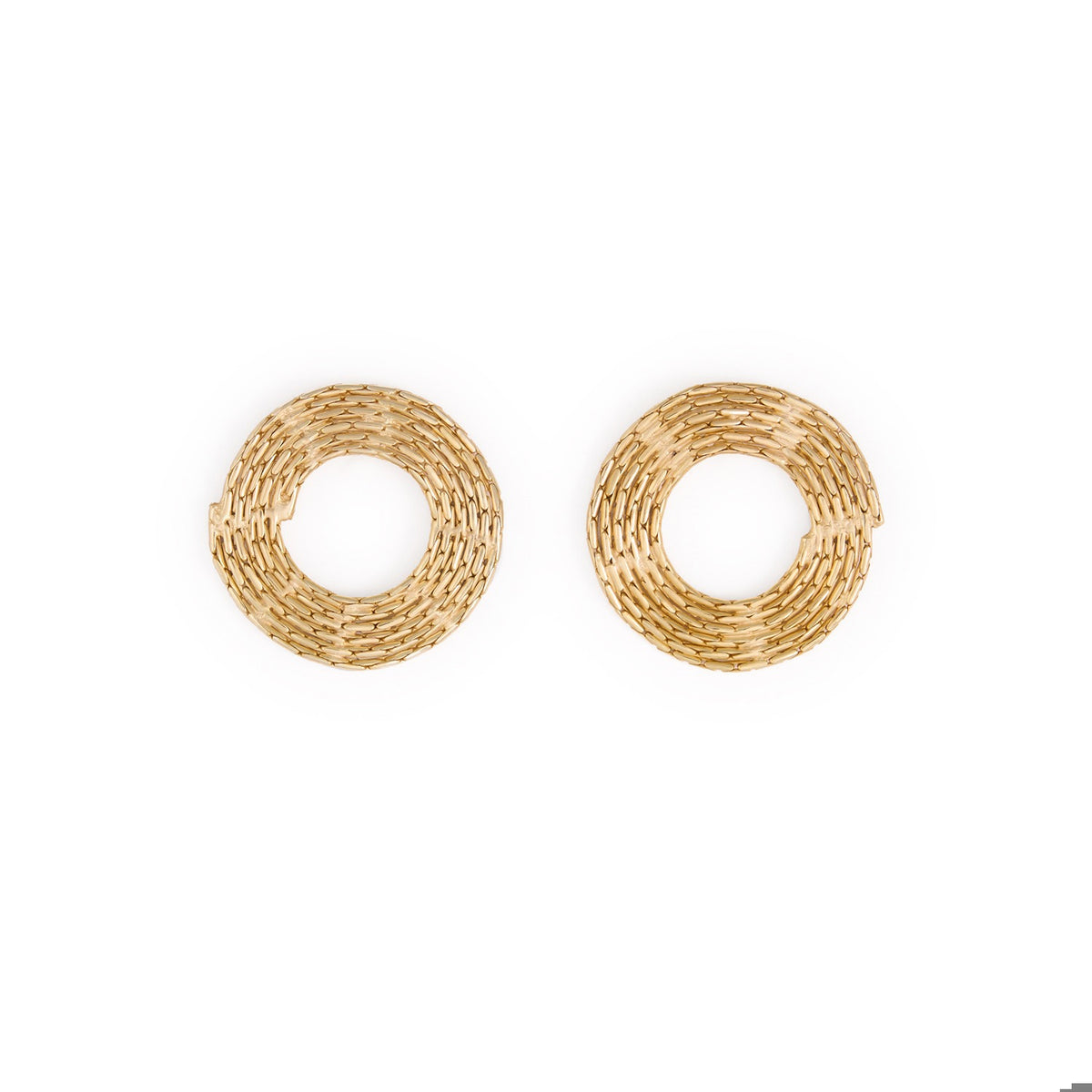 Greta Round Chain Post Earrings in Brass by INK + ALLOY
