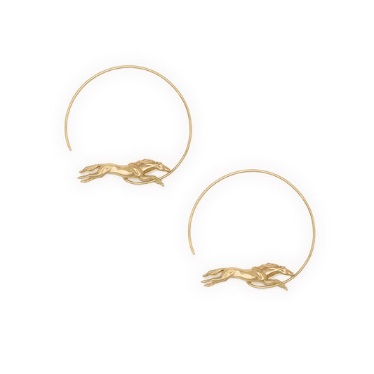 Calliope Horse Hoop Earrings in Brass by INK + ALLOY