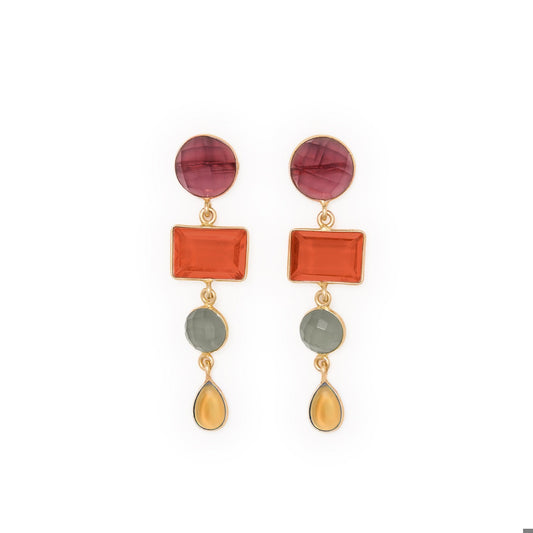 Natalie Glass Stone Dangle Earrings by INK + ALLOY