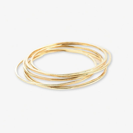 Katherine 6-Piece Rounded Bangle Set in Brass by INK + ALLOY