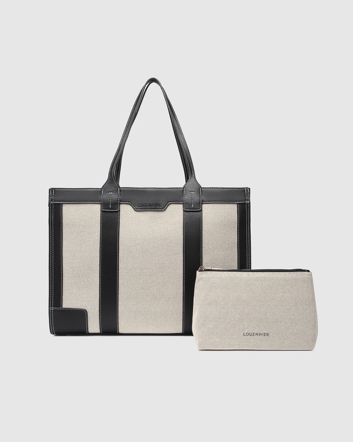 Toorak Canvas Tote Bag in Black Natural