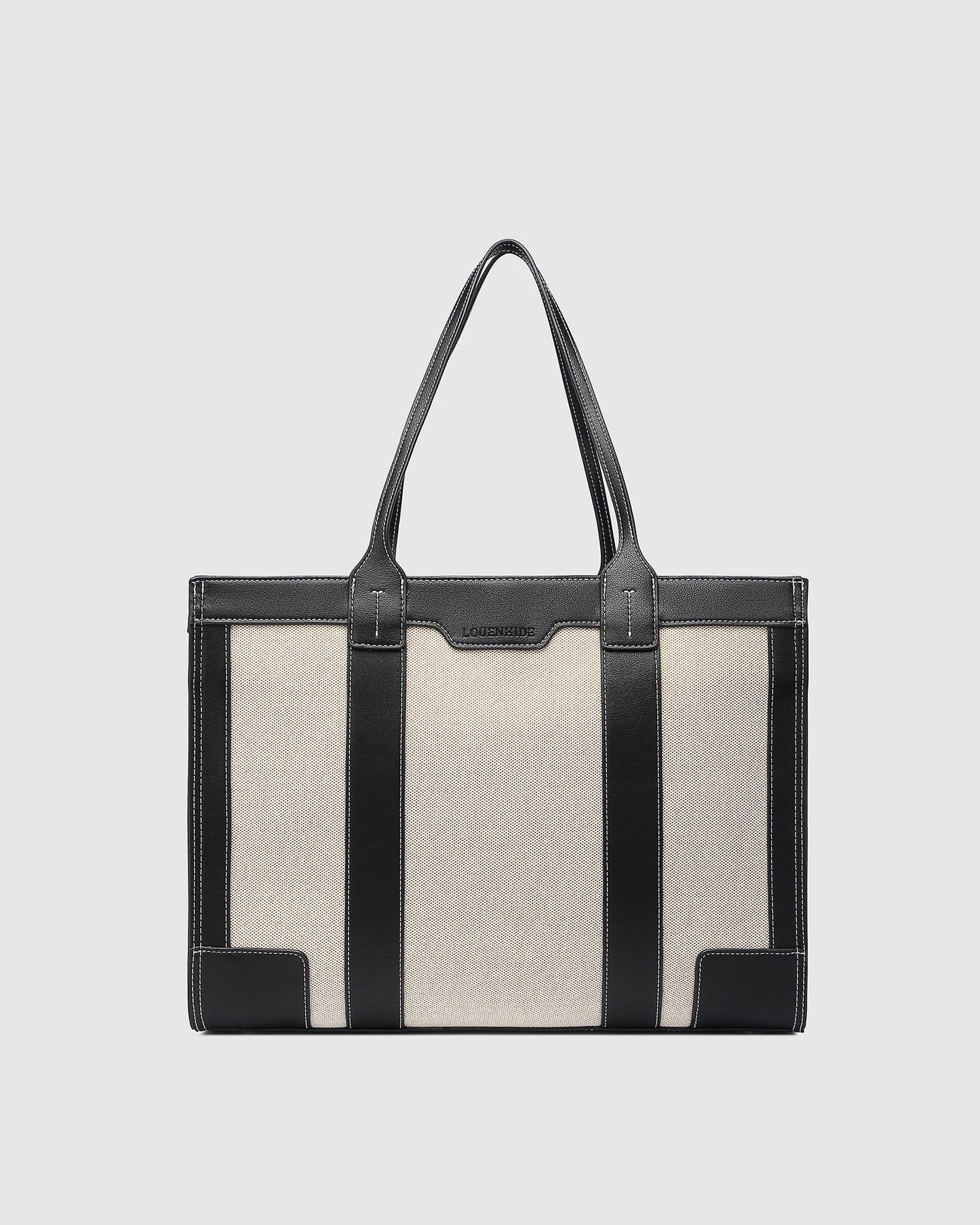 Toorak Canvas Tote Bag in Black Natural