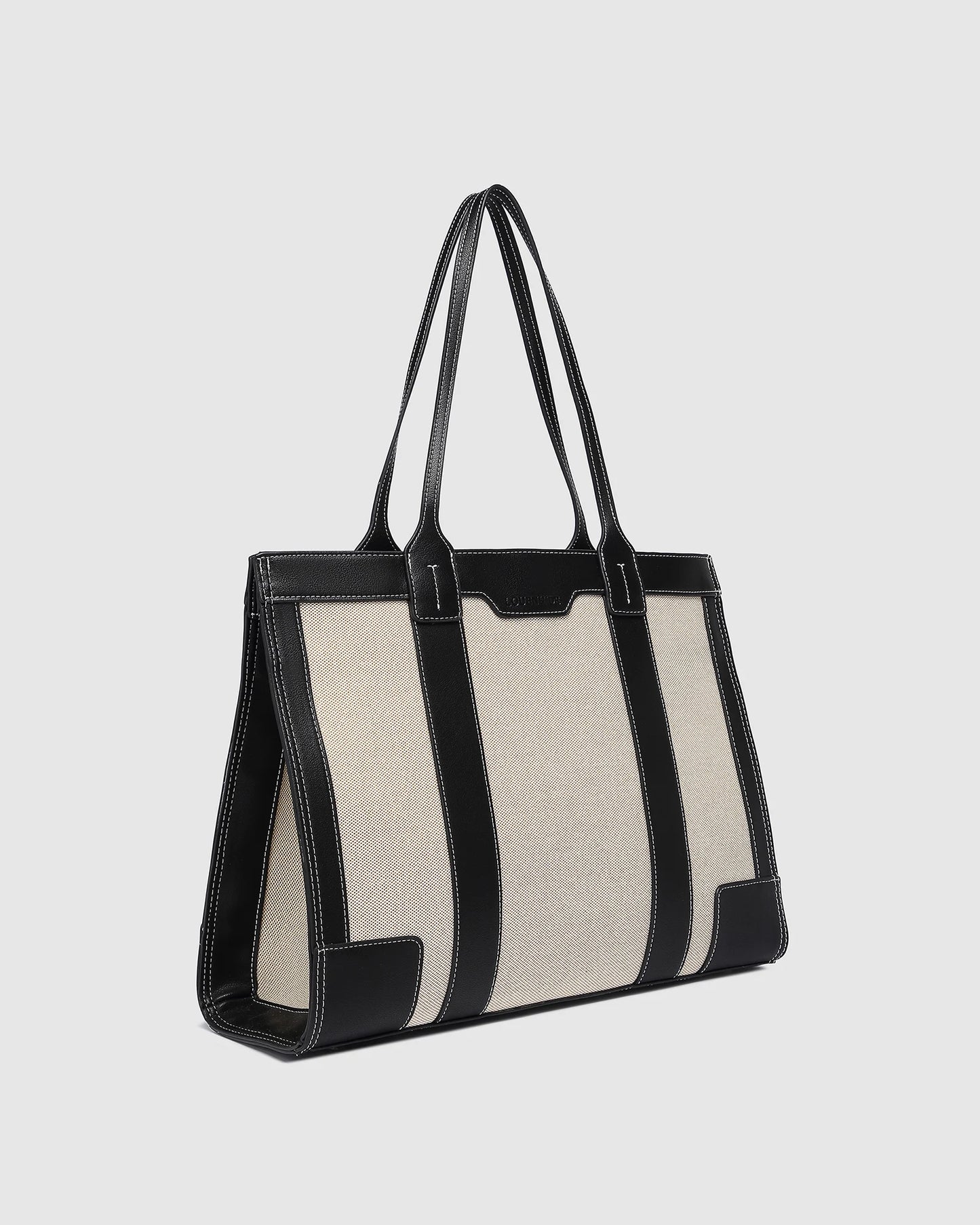 Toorak Canvas Tote Bag in Black Natural