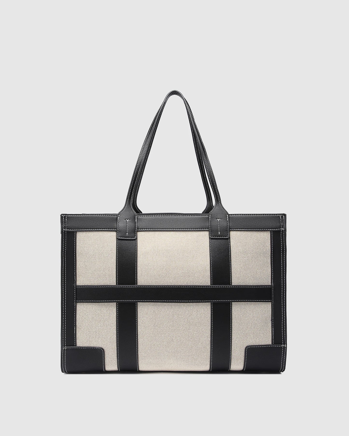 Toorak Canvas Tote Bag in Black Natural