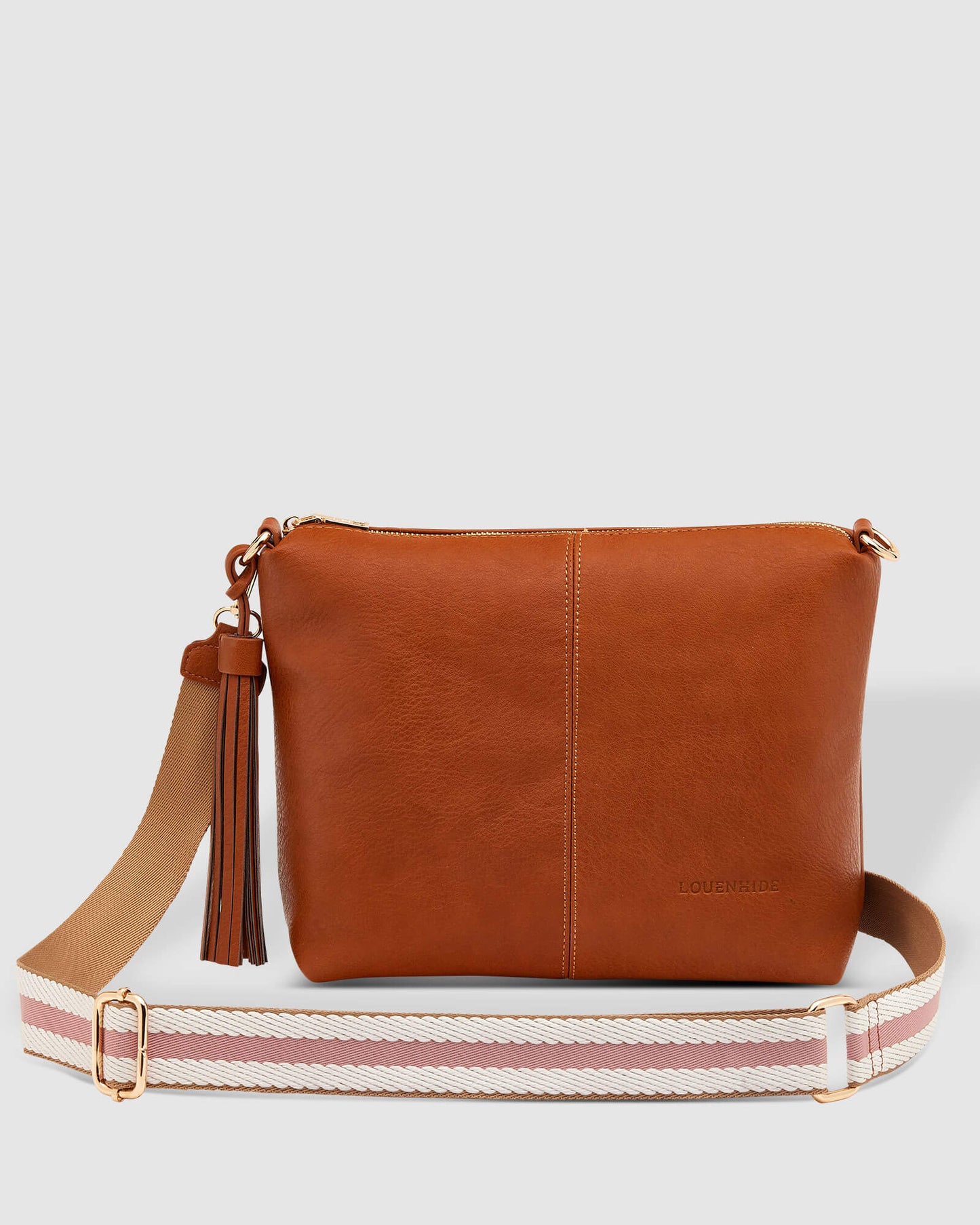 Daisy Stripe Crossbody Bag in Tan