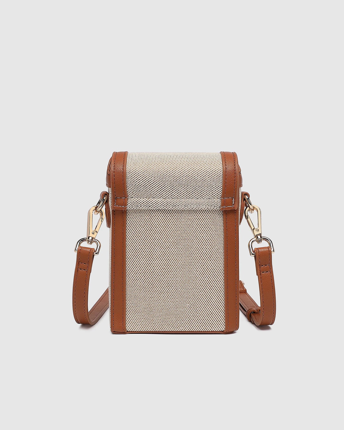 Yoko Canvas Phone Bag in Tan Natural