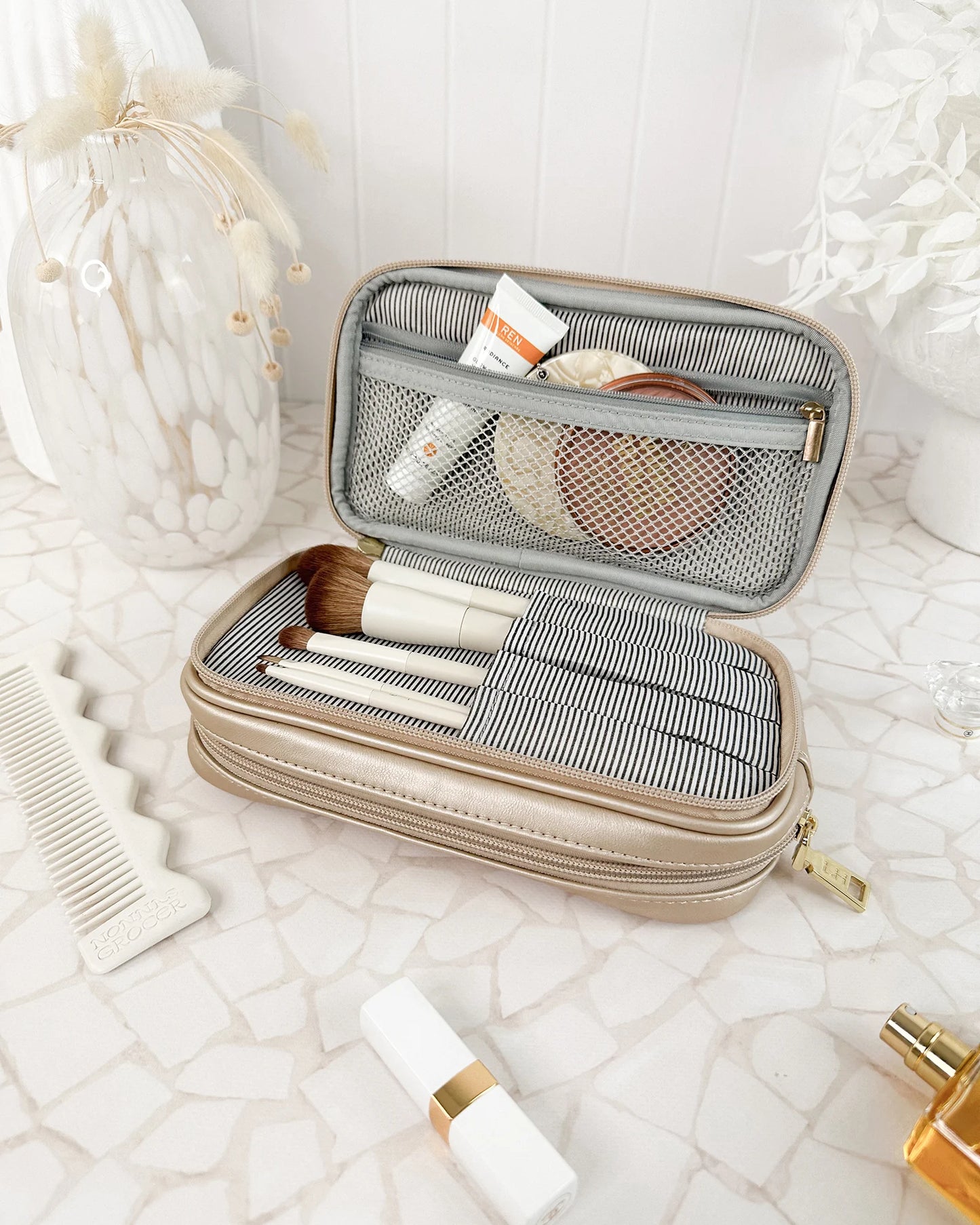 Rosie Cosmetic Case in Champagne