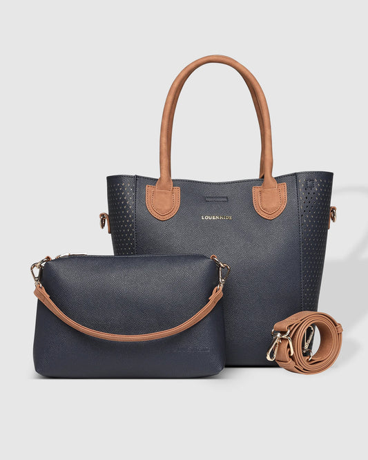 Dublin Tote Bag in Navy Tan