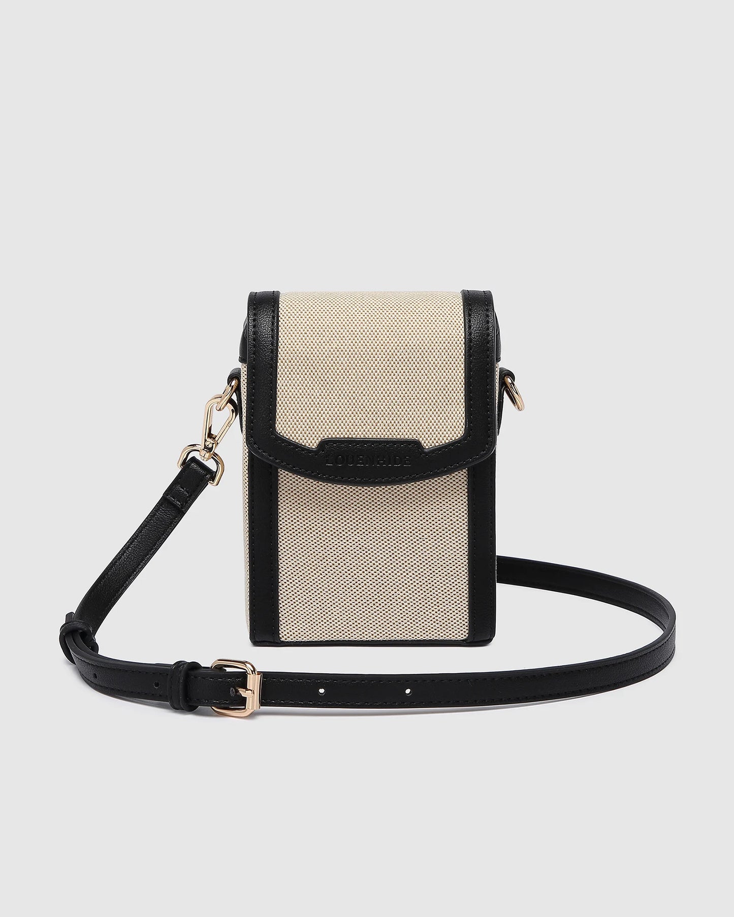 Yoko Canvas Phone Bag in Black Natural