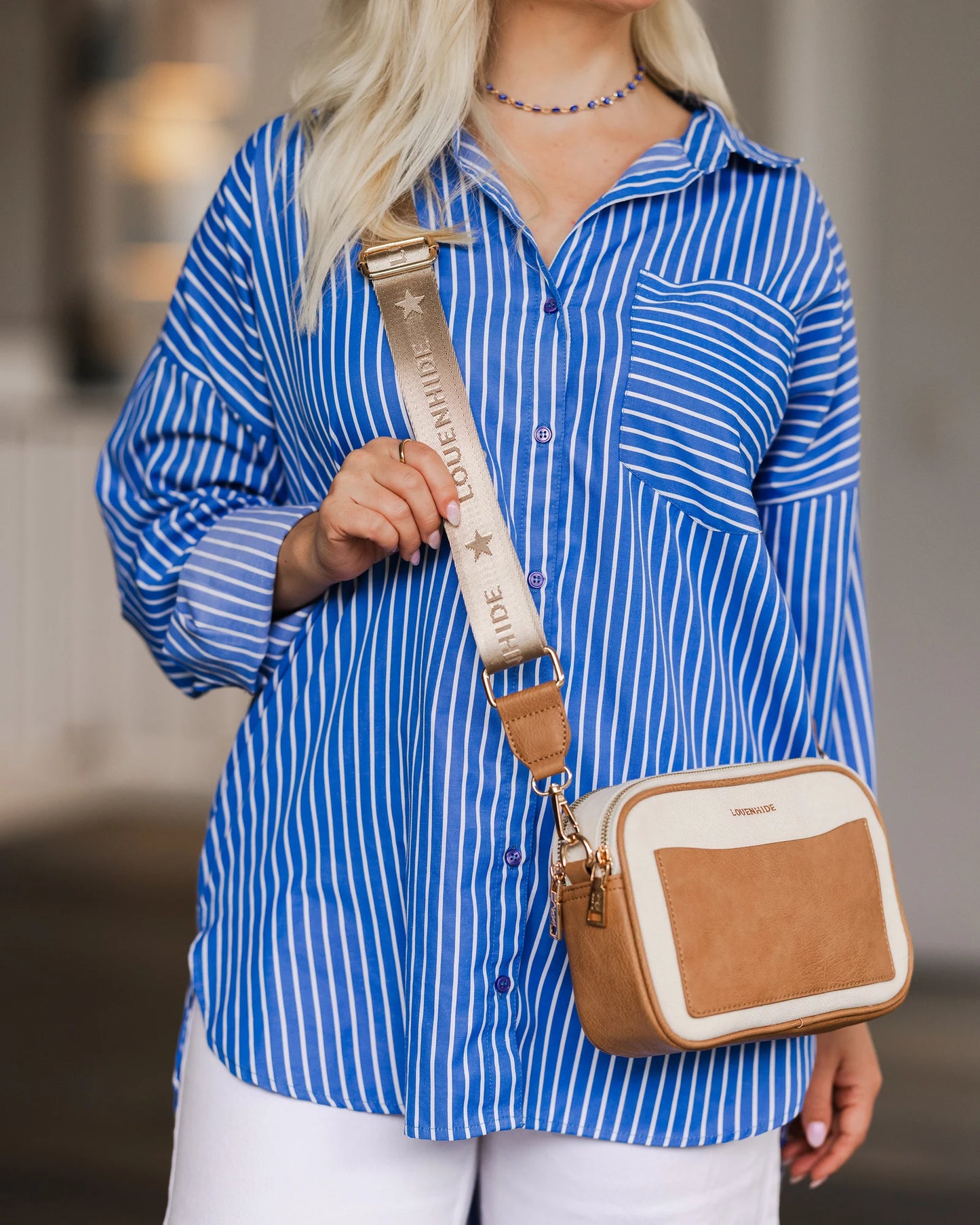 Jolene Canvas Crossbody Bag in Camel