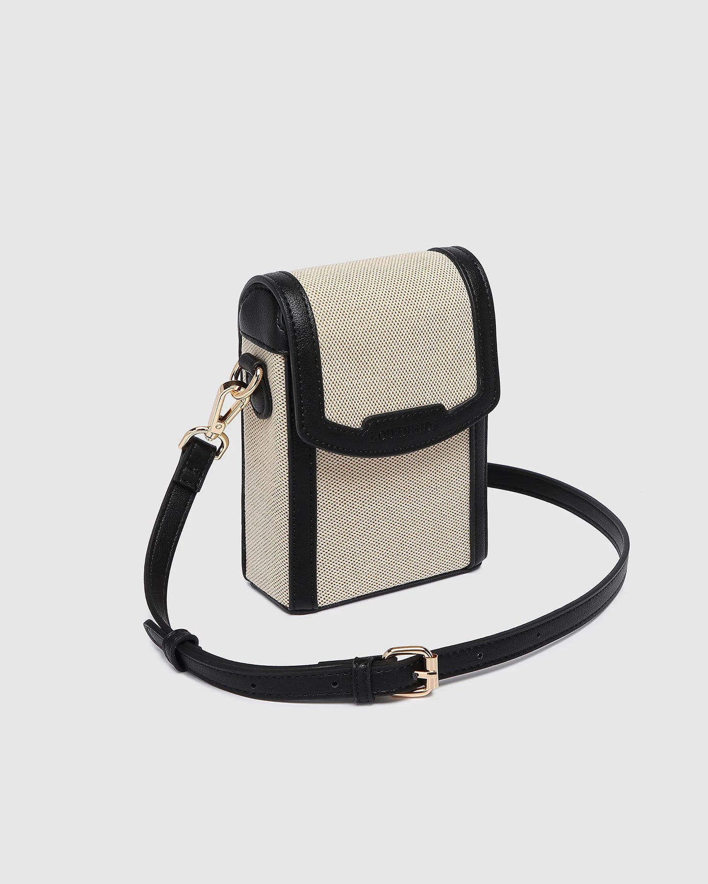 Yoko Canvas Phone Bag in Black Natural