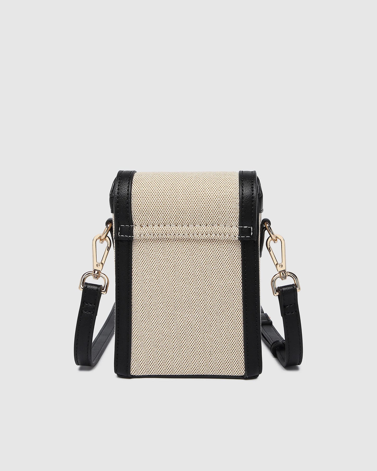 Yoko Canvas Phone Bag in Black Natural