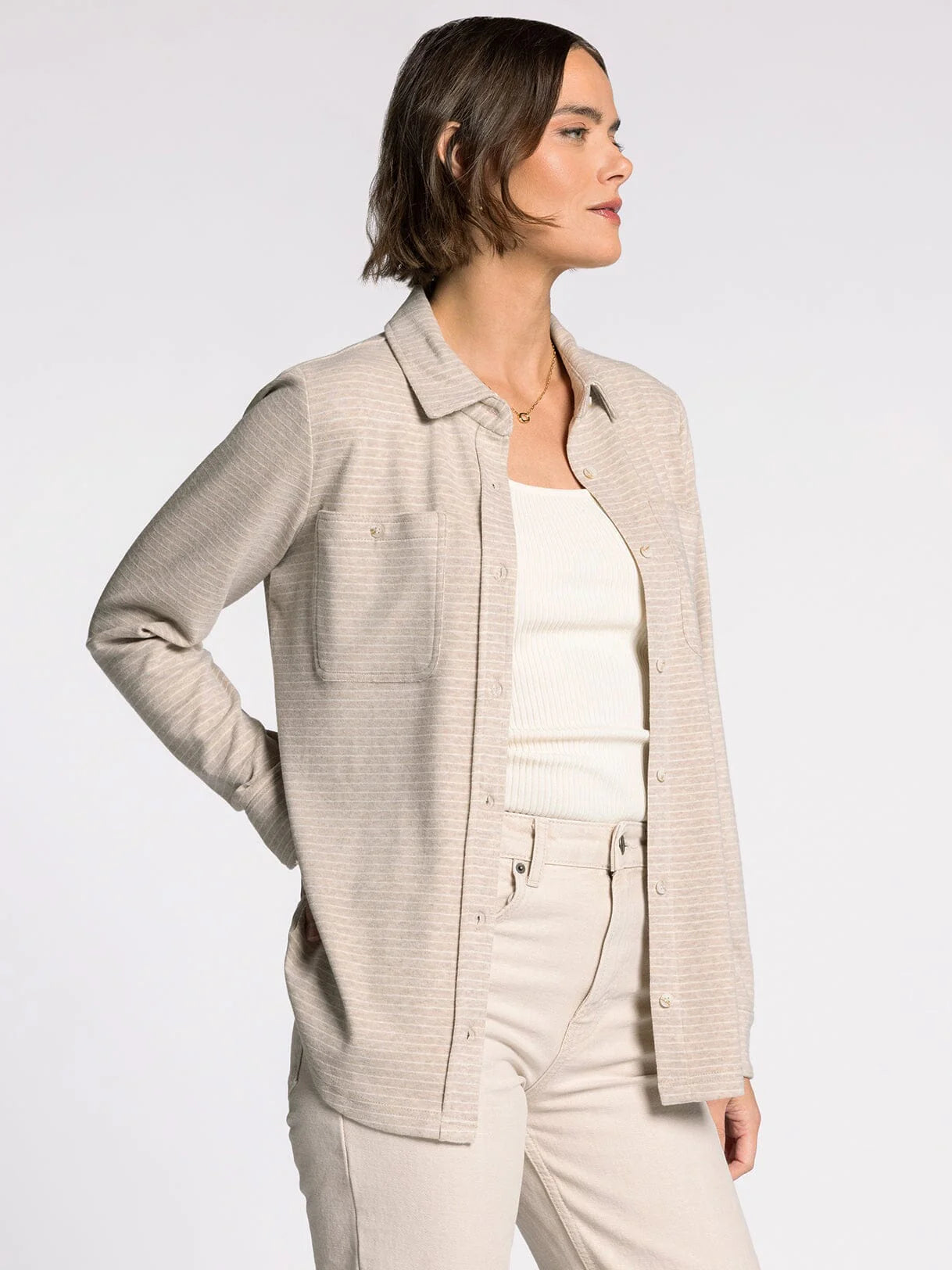 Lewis Shirt in Tan White