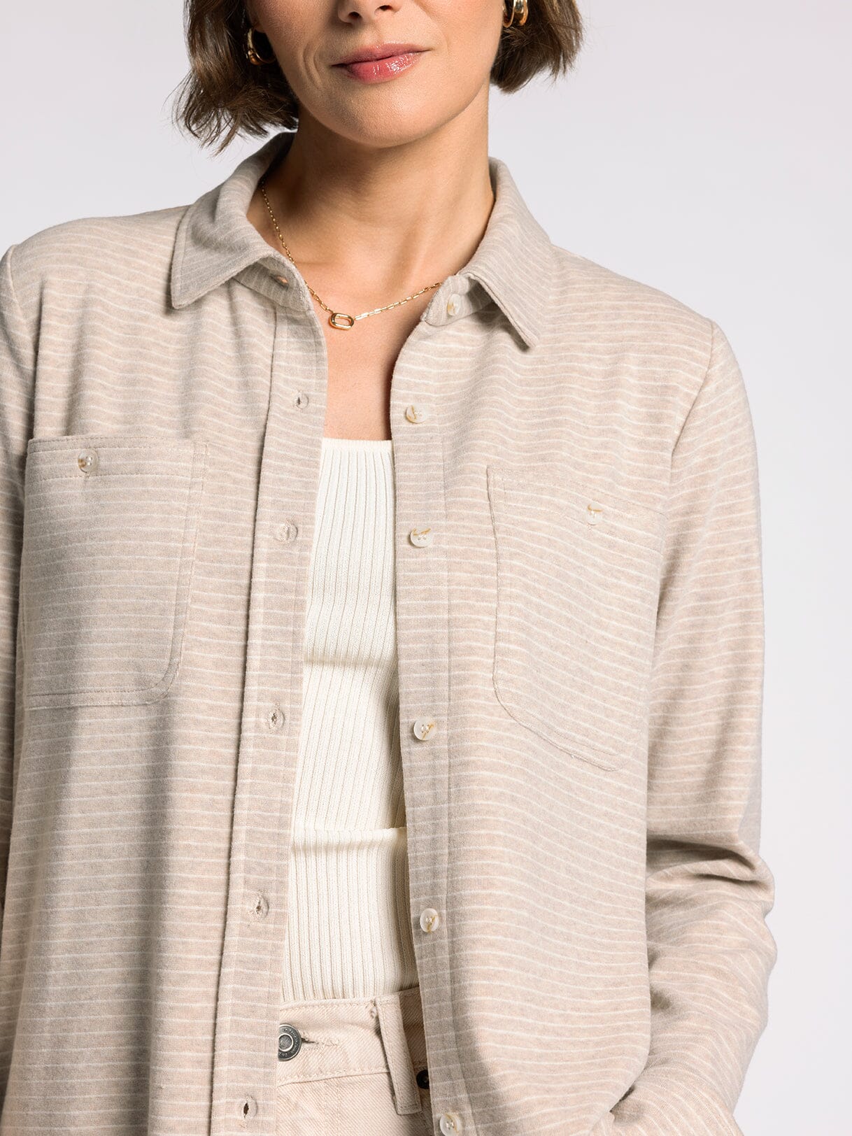 Lewis Shirt in Tan White