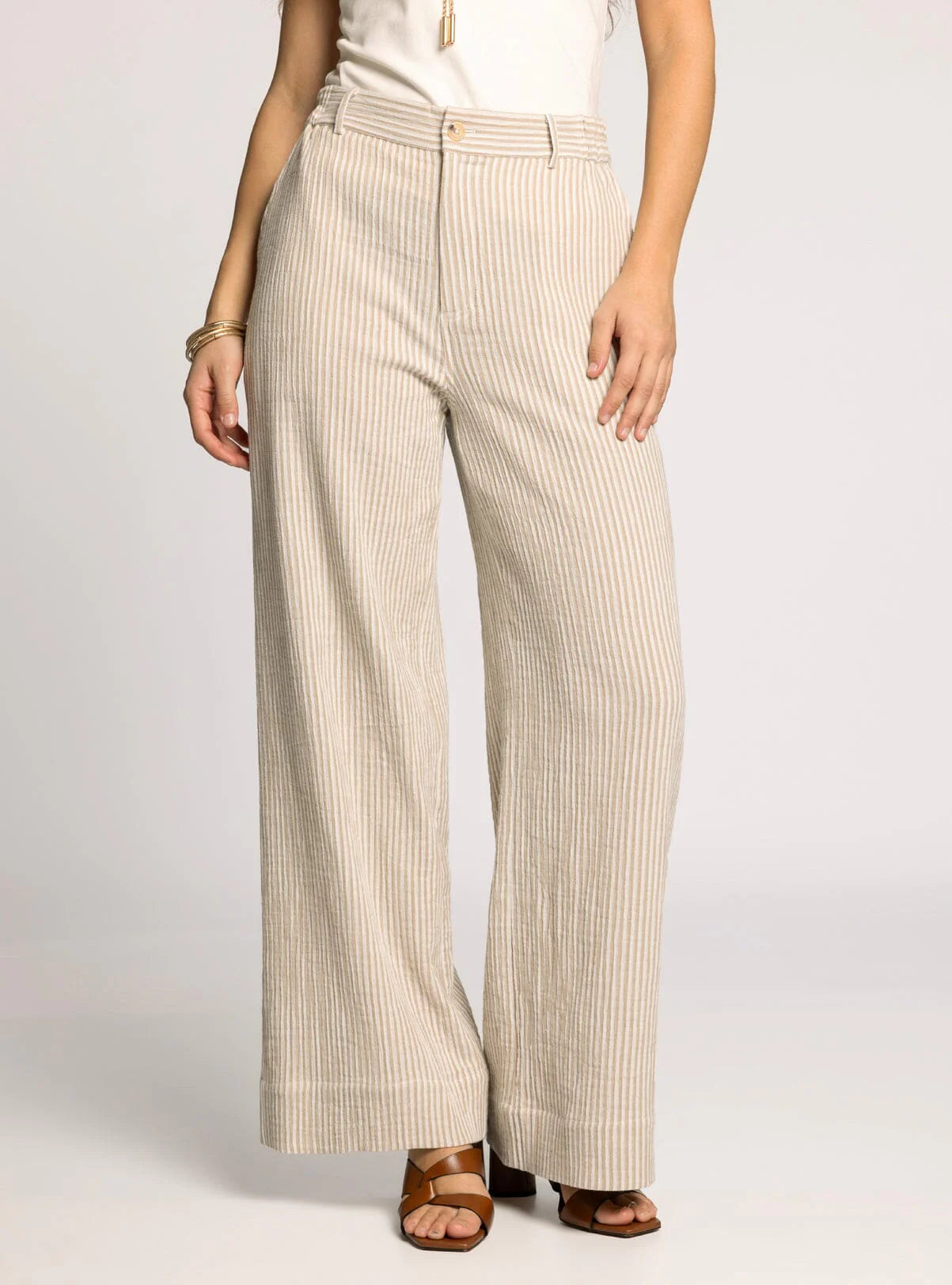 Maia Pants in Ivory & Oak