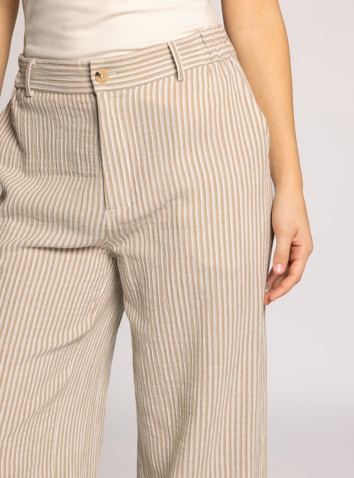 Maia Pants in Ivory & Oak