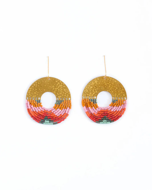 Organic Circle Earrings in Lilac