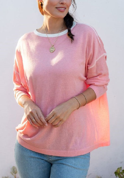 Delmar Sweater in Coral
