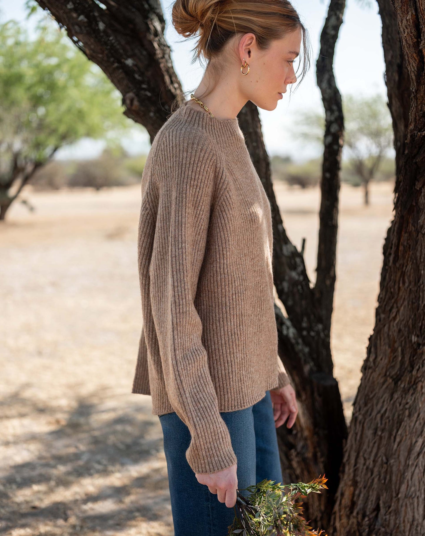 Monograph Mockneck Sweater in Heathered Driftwood