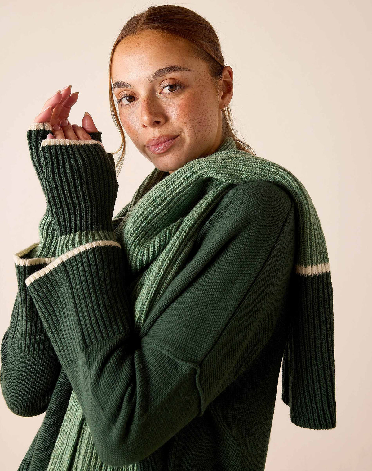 Montauk V-Neck Sweater in Eden
