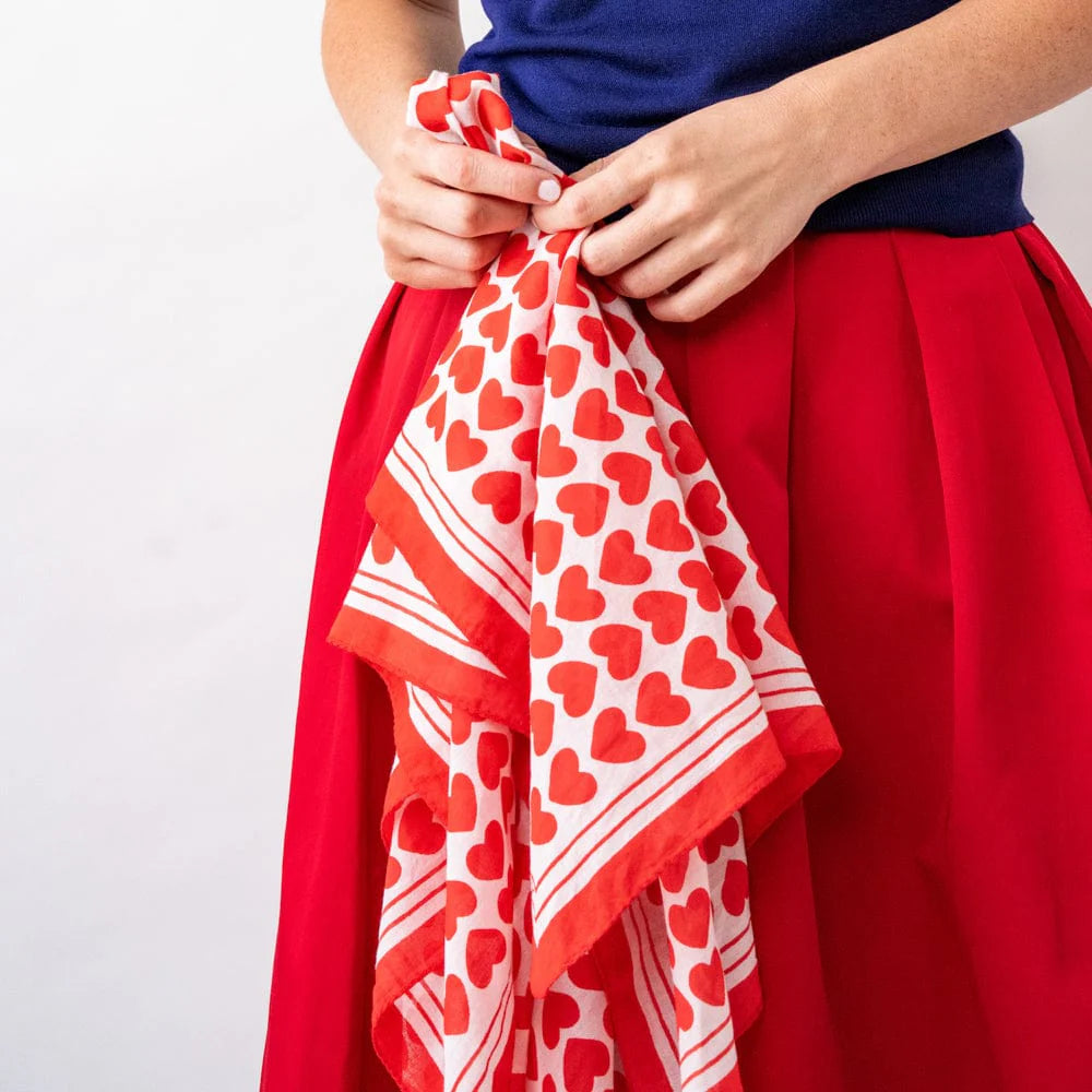 Olivia Scarf in Heart Print